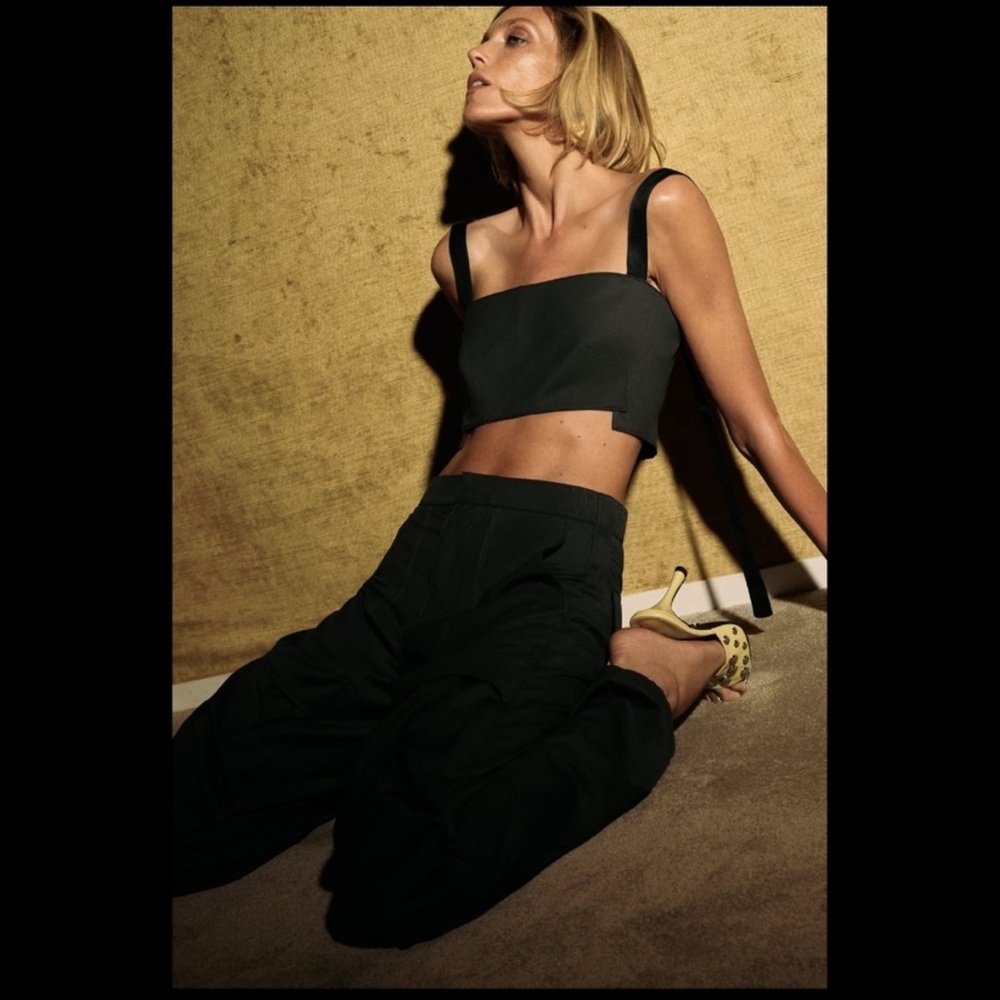 Zara Khaki wool crop top - Picture 3 of 5